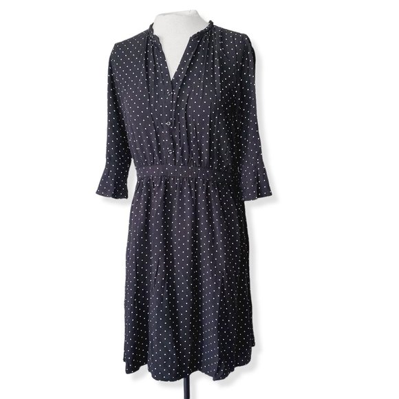 OLD NAVY Black Cottagecore Polka Dot Classic Summer Dress - Picture 3 of 12